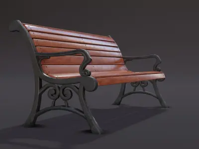 Park Bench Model 1 Low-poly 3D model