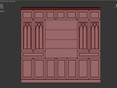 Wine cabinet neoclassic Low-poly 3D model purchase
