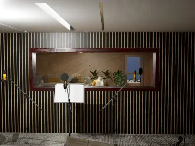 Sound Proof Studio Window Low-poly 3D model
