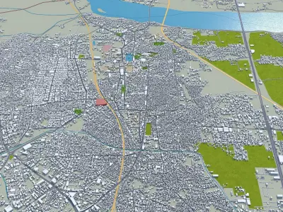 Tiruchirappalli Tamil Nadu 15km AI Low-poly 3D model