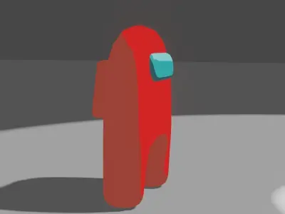 Red Character From Among Us Low-poly 3D model