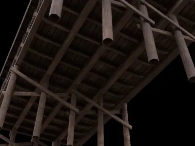 Wood Bridge Low-poly 3D model