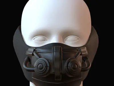 Gas mask helmet 3d model scifi Low-poly  Low-poly 3D model 285
