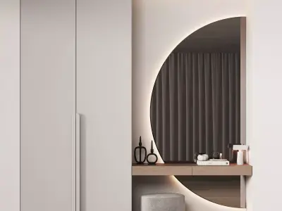 537 hallway zone 13 half round mirror 02 3D model