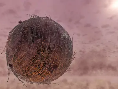 Stratostator ball in desert 3D model