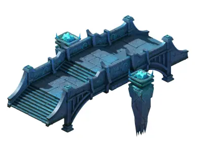 Game Heihe - mountain - stone bridge 01 3D model
