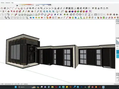 Single story office building 3d model 3D model
