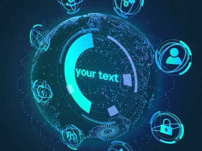 Animated Hologram Planet Earth Sci-Fi HUD Low-poly 3D model