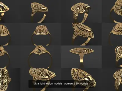 ultra light fusion models  women  3D Model Pack