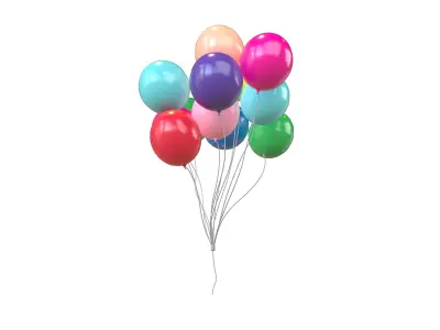Bunch of Balloons v1 001 Low-poly 3D model