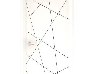 Door-016 door with lines 3D model