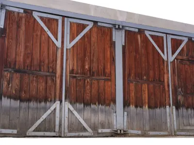 Garage doors old scan Low-poly 3D model