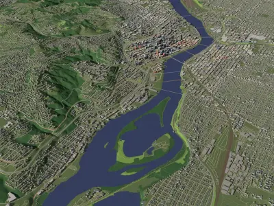 Portland Oregon USA - city and urban 3D model