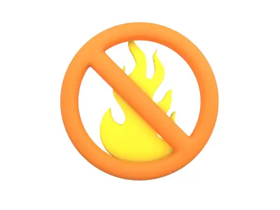 No Fire Icon V1 009 Low-poly 3D model