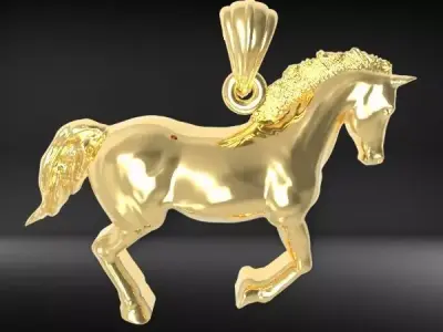Running Horse Light Weight Pendant Charm Necklace Jewelry 3D print model