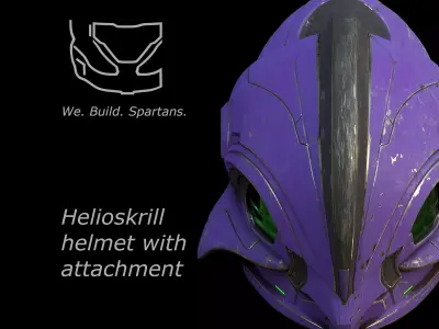 Helioskrill helmet with attachment 3d print file 3D print model