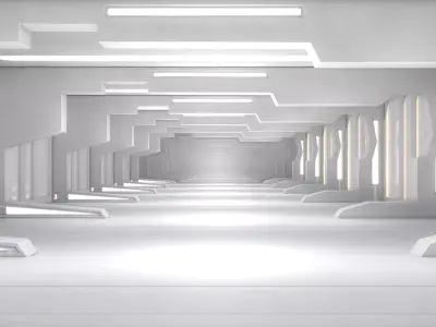 Sci Fi Tunnel 3D model 29