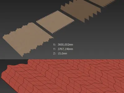 Unda Parquet By Foglie D Oro 3D model
