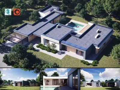 Exterior House Scene 3D model shop