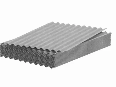  Stack Of Concrete Roof Tiles 3D model