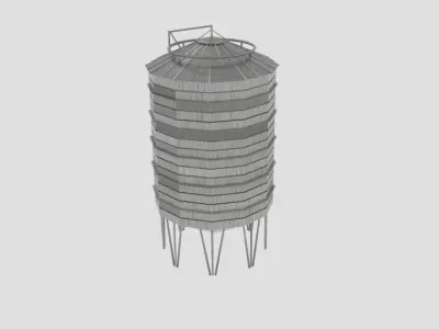  Sharman Farm Silo  Low-poly 3D model
