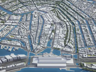 Amsterdam - City 3D Model Low-poly 3D model