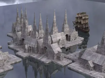 Tortuga Church 5 designs 3D 3D model