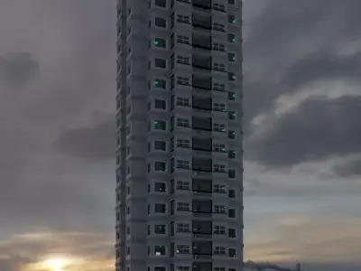 Apartment Building Free 3D model buy