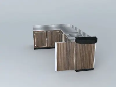 Kit 724 Bench in stainless steel vats and L 2 Light by Alex M... Free 3D model