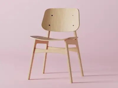 Classic wooden chair Free 3D model