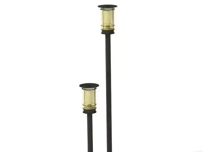 Modern Black Garden Lamp 3D model