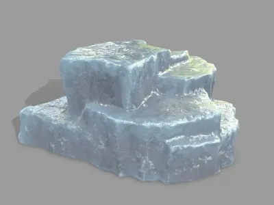Rock Set piece of ice Low-poly 3D model