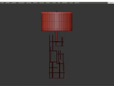 Modern Cylindrical Gold Table Lamp Low-poly 3D model