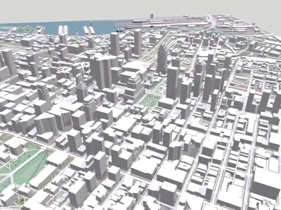 Cityscape Montreal Quebec Canada  3D model