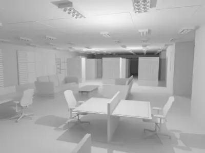 Library Interior No Material 3D model