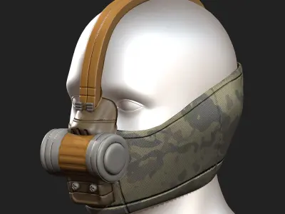 Gas mask respirator scifi futuristic 3d model  Low-poly 3D model