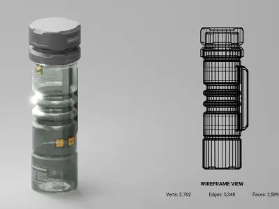 Cyberpunk Bottles 1 3D model
