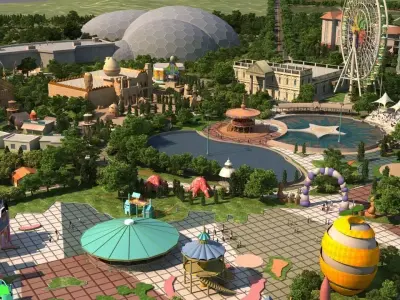 Large Outdoor Amusement Park 3D model