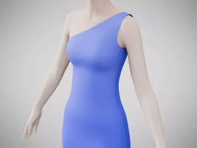 Dress 19 Very Light Blue Low-poly 3D model