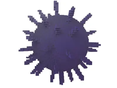 Voxel Virus v2 007 Low-poly 3D model
