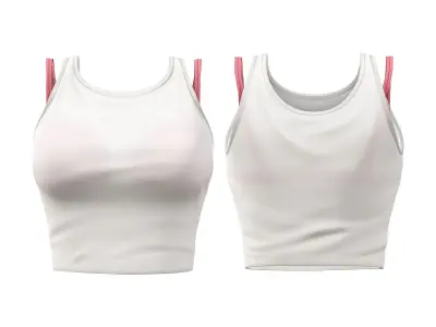 Sunny Brown Holiday Outfit Shawly Top Pants Sandals Low-poly 3D model