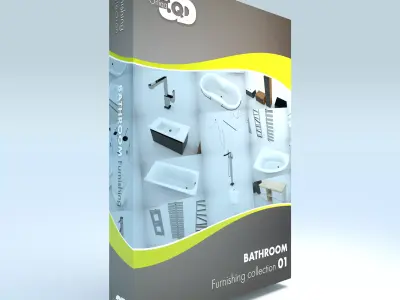 Bathroom furnishing elements mix  Low-poly 3D model