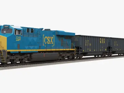  Train GE ES44AC Locomotive and Coal Gondola CSX Transportation 