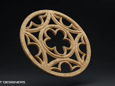 Round Gothic Window 3D model