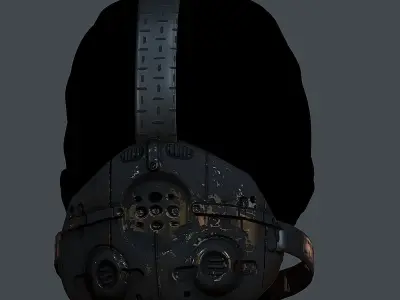 Gas mask helmet 3d model scifi Low-poly  Low-poly 3D model