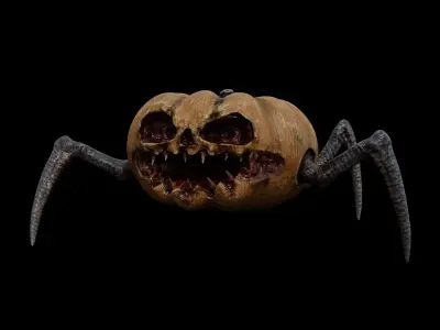 Halloween Pumpkin Monster Low-poly 3D model