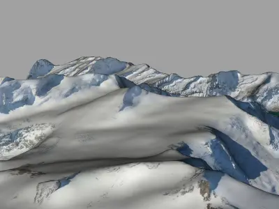 Grossglockner snowy mountain range 3D model