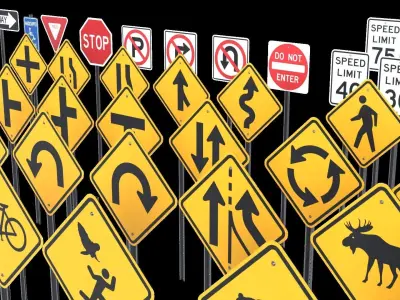 Street Signs Collection 3D model