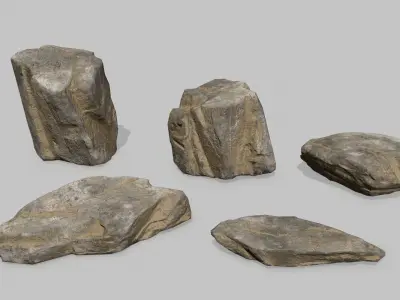 Rock Set Low-poly 3D model