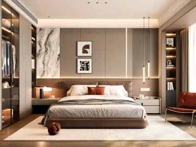 Modern Bedroom 3D Model 3D model